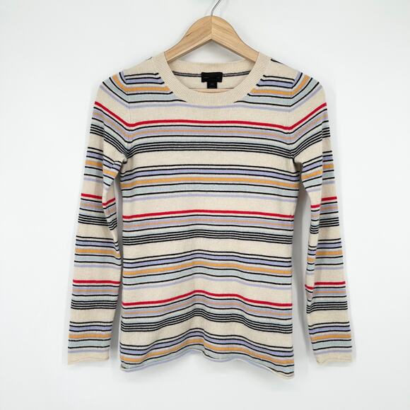J. Crew Sweaters - J. Crew Collection 100% Cashmere Striped Sweater Crew Neck Multicolor Pullover